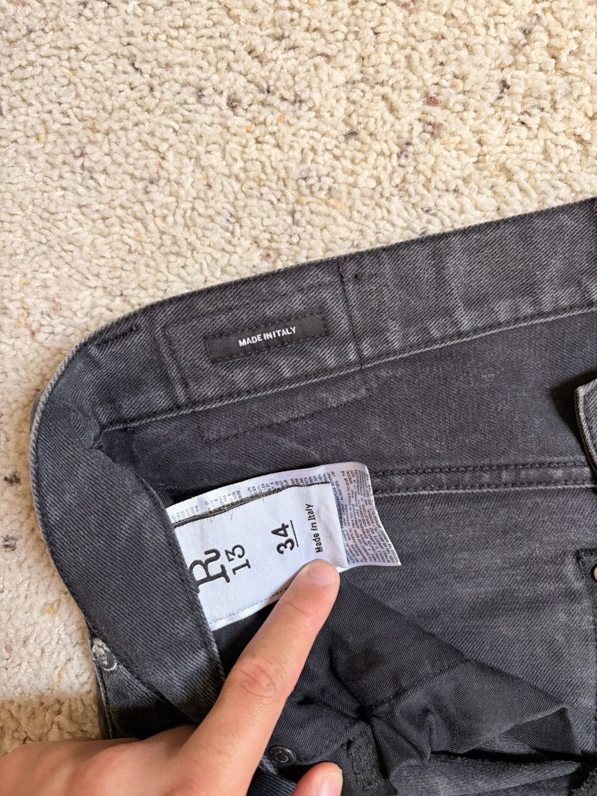 R13 Vintage r13 black denim jeans Size US 34 / EU 50 - 4 Thumbnail