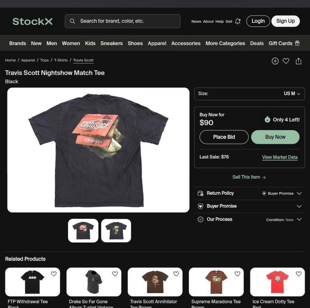Travis Scott Travis Scott Complexcon Nightshow Match Tee Shirt Size US M / EU 48-50 / 2 - 3 Thumbnail