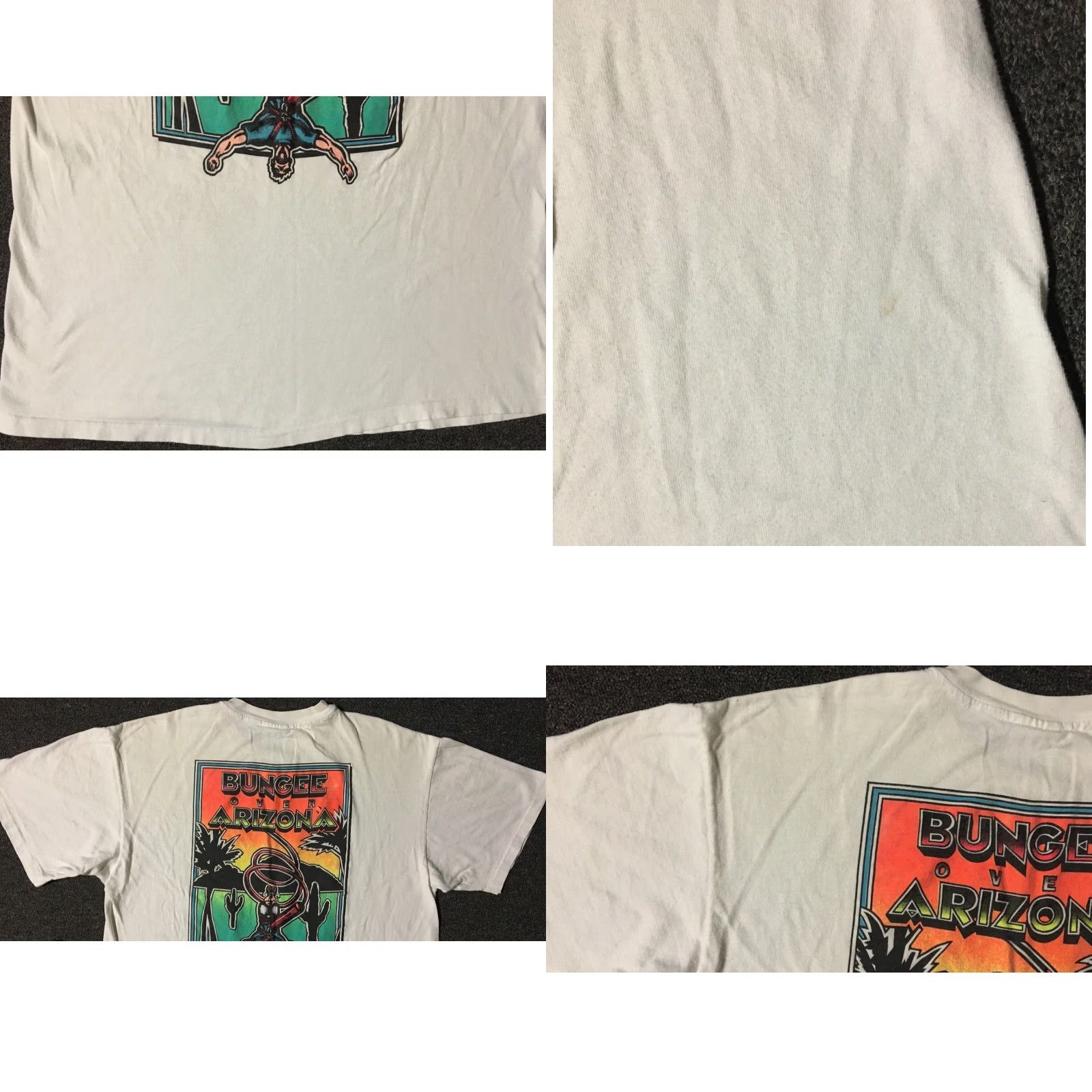 Vintage VINTAGE Bungee Jump Over Arizona Distressed Shirt M White 90s Grunge Surf Skate USA Men Tshirt Size US M / EU 48-50 / 2 - 10 Thumbnail