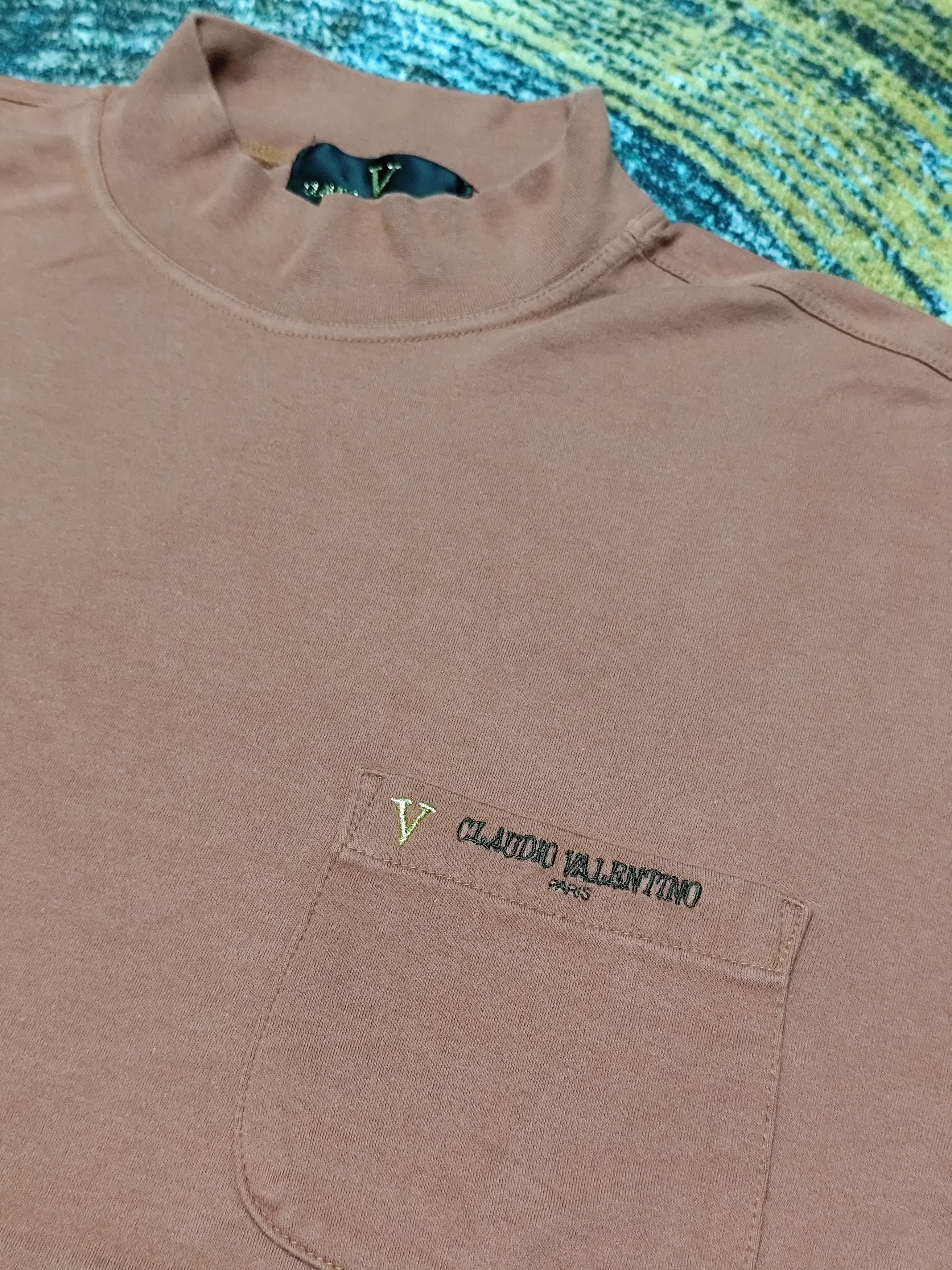 Vintage Claudio Valentino Paris Mock Neck Long Sleeve Tee Size US XXL / EU 58 / 5 - 3 Thumbnail