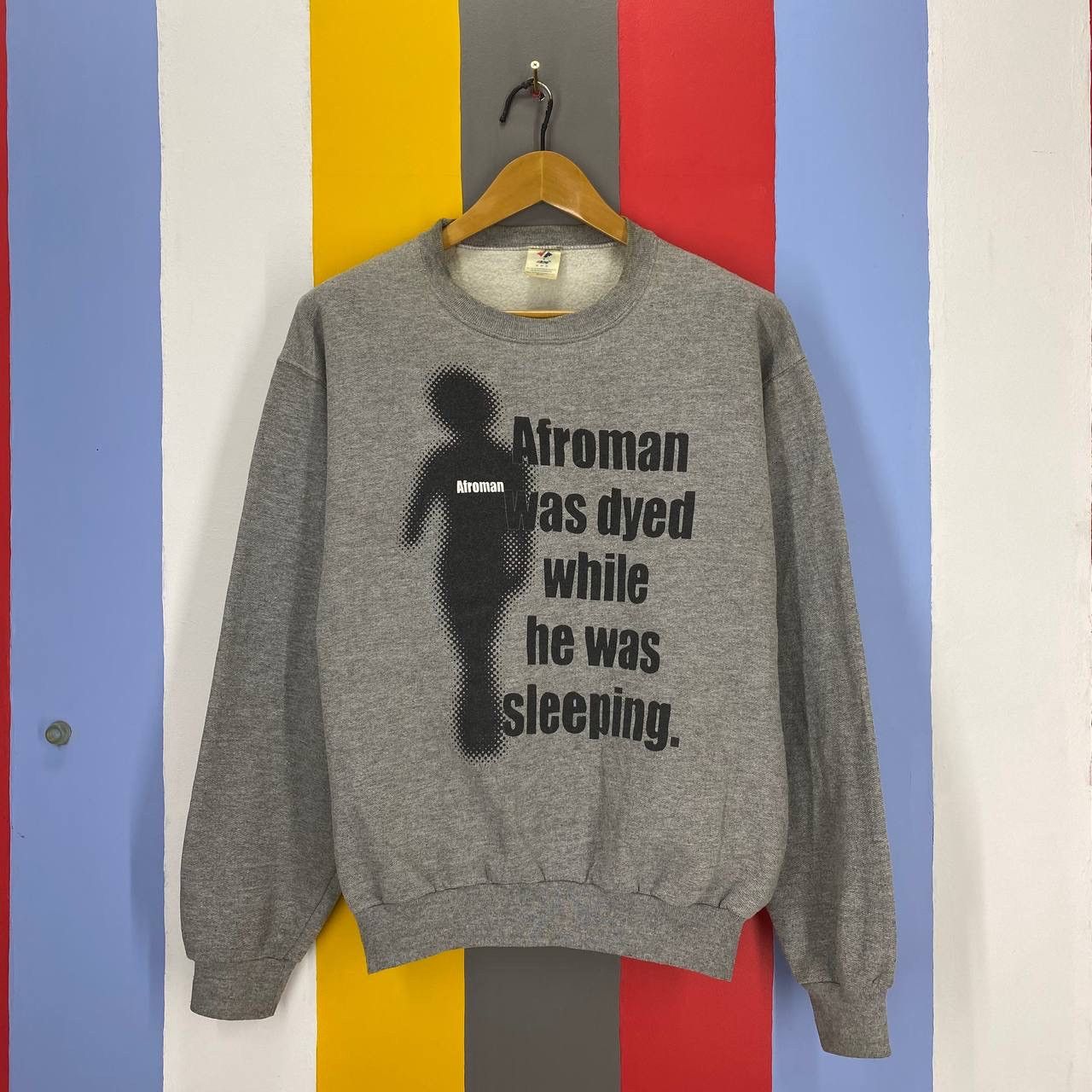 Jerzees Y2K Vtg AFROMAN WAS DYED WHILE SLEEPING Sweatshirt #2194/21 Size US M / EU 48-50 / 2 - 1 Thumbnail