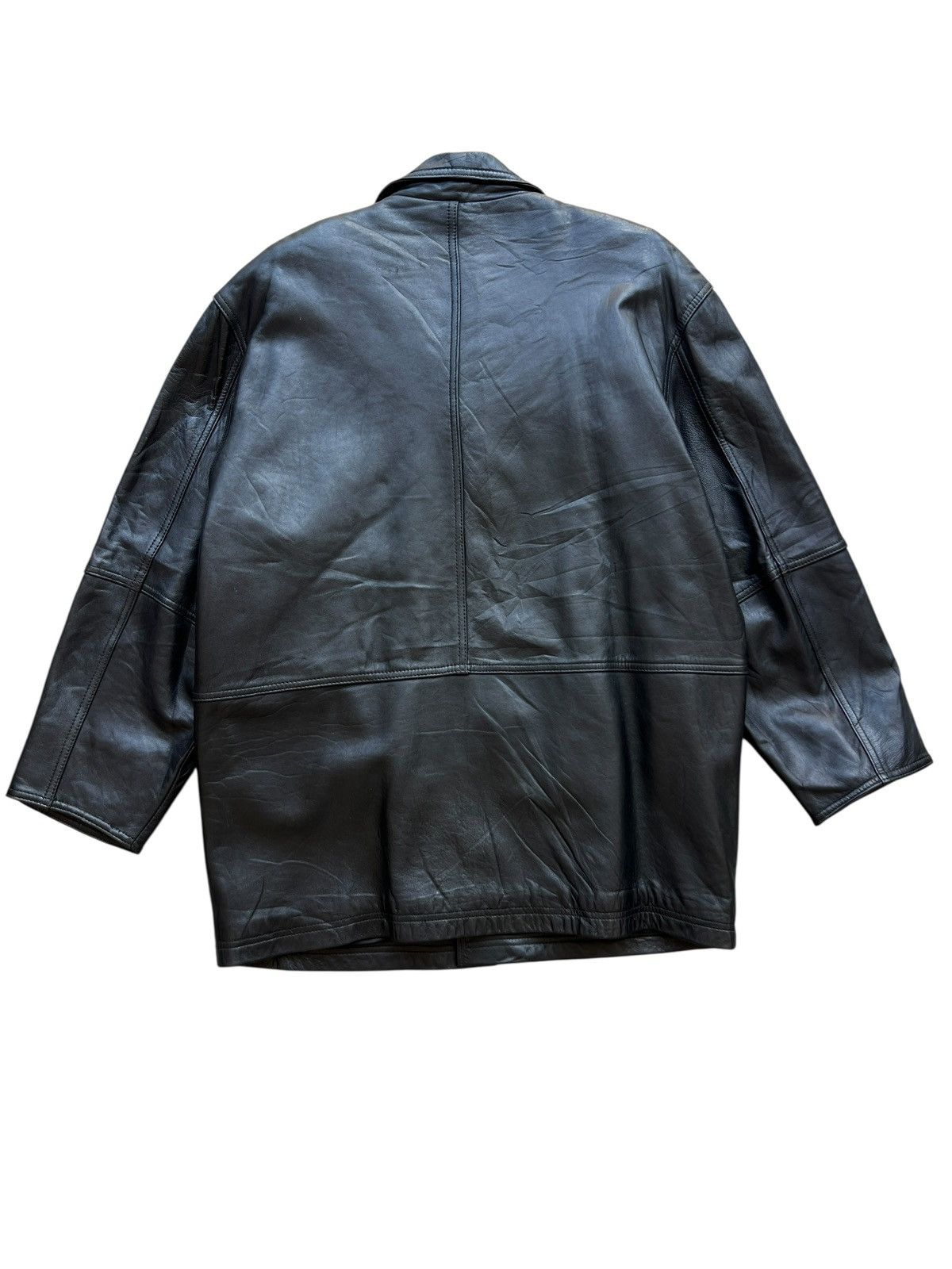 Vintage Vintage 90s Men’s Robo Black Leather Coat Jacket Size US L / EU 52-54 / 3 - 2 Thumbnail