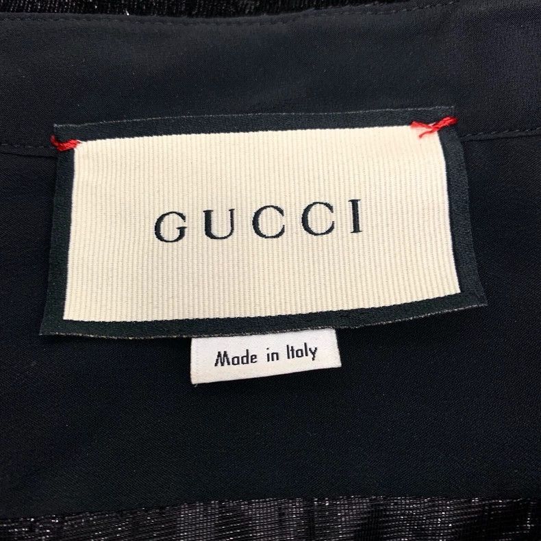 Gucci Gucci Black lapel mulberry silk long-sleeved shirt 2502-Nex Size US XXS / EU 40 - 5 Thumbnail