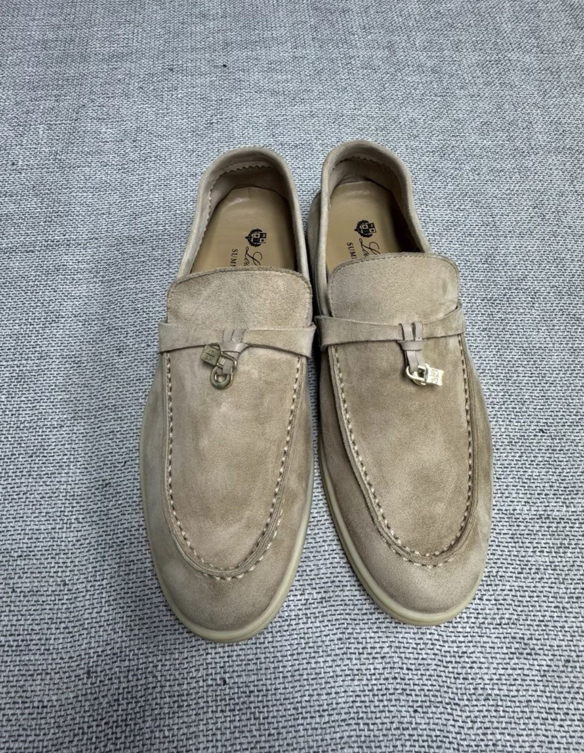 Loro Piana Cashmere Loafers Walk series suede flat shoes K37