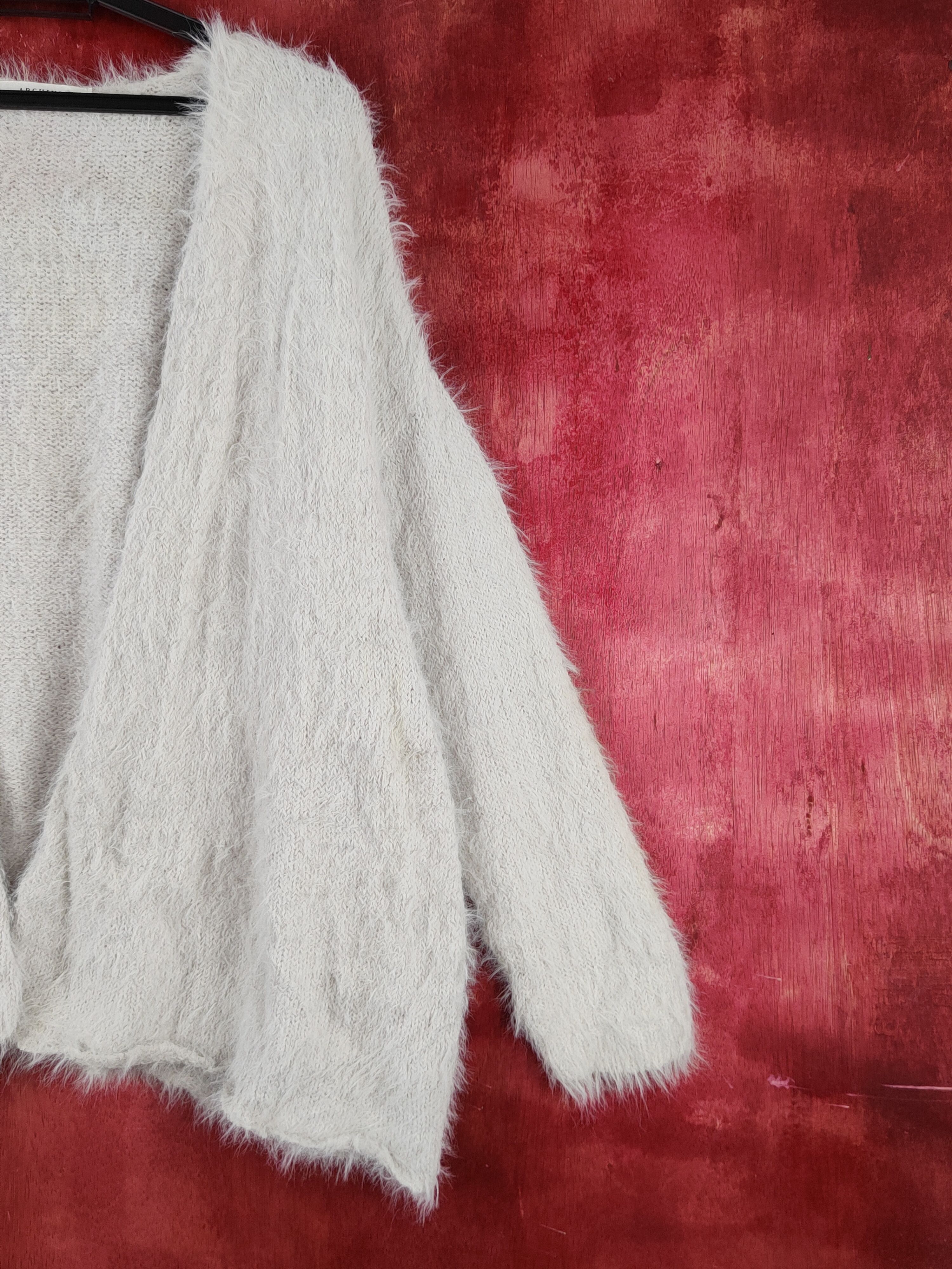 Japanese Brand × Vintage Archives Light Gray Fur Mohair Knitwear Cardigan Vintage Size M / US 6-8 / IT 42-44 - 5 Thumbnail