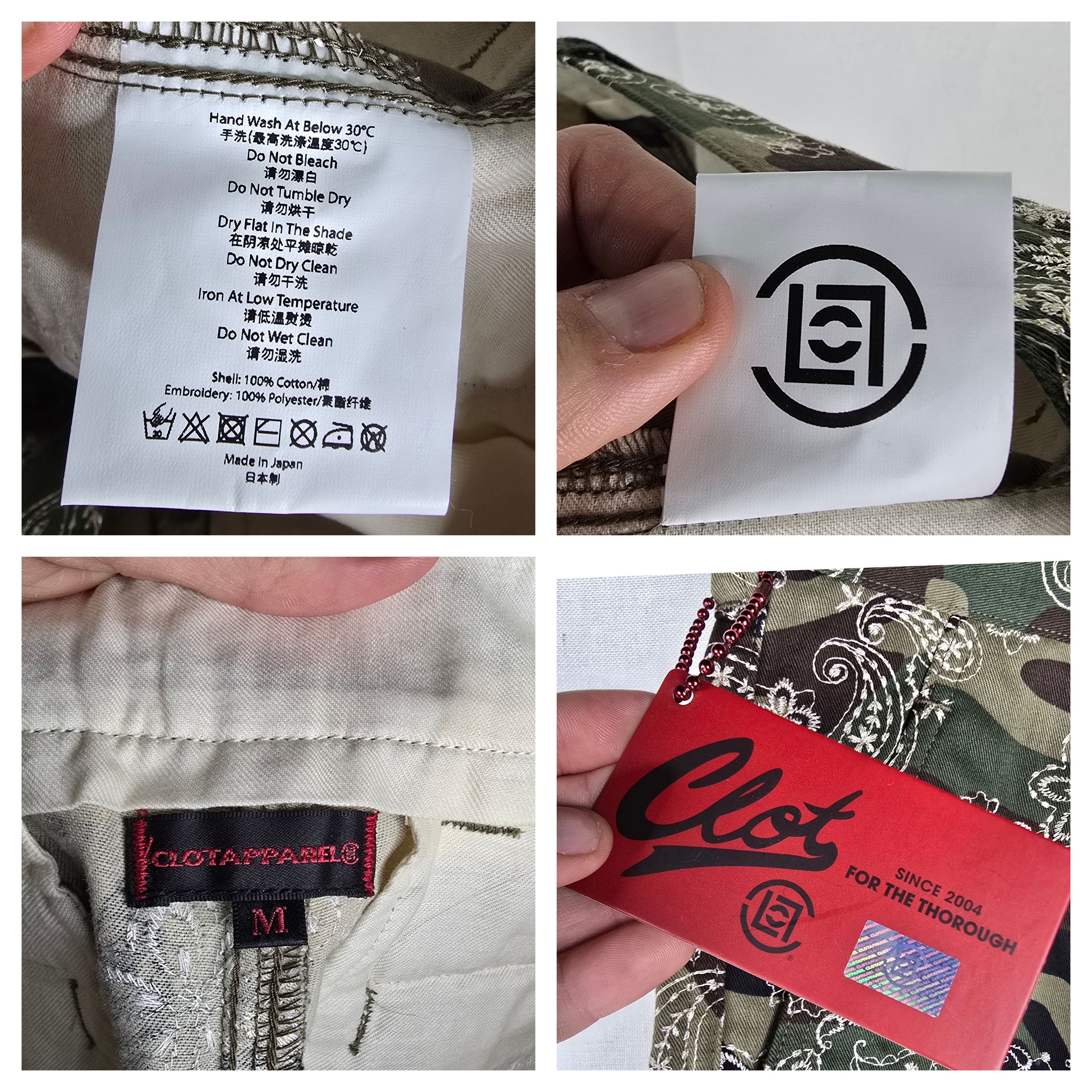 CLOT Clot Mens Medium Embroidered Paisley Camo Cropped Cargo Size US 31 - 9 Thumbnail