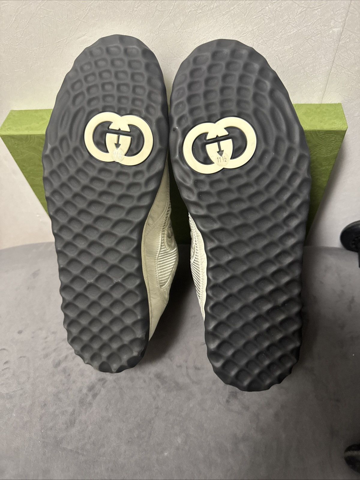 Gucci New Gucci GG Logo Sneakers Shoes Mac80 White Black Size US 12 / EU 45 - 6 Thumbnail