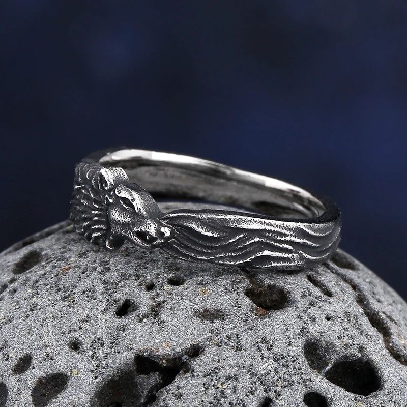 Japanese Brand × Jewelry × Vintage Stainless Steel Wolf Ring Size ONE SIZE - 2 Thumbnail