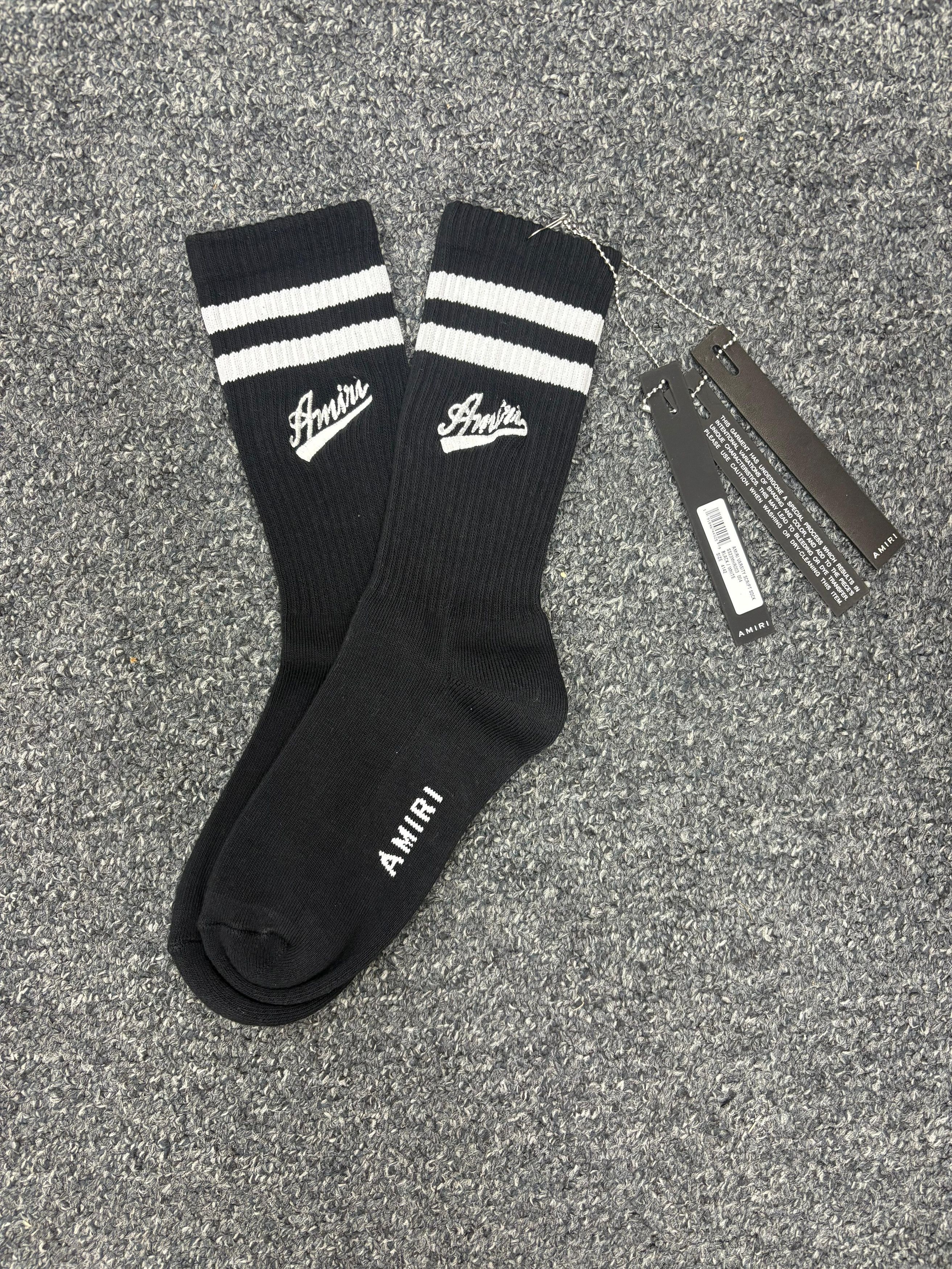 Amiri Amiri Varsity Script Socks in Black Size 42 - 2 Thumbnail