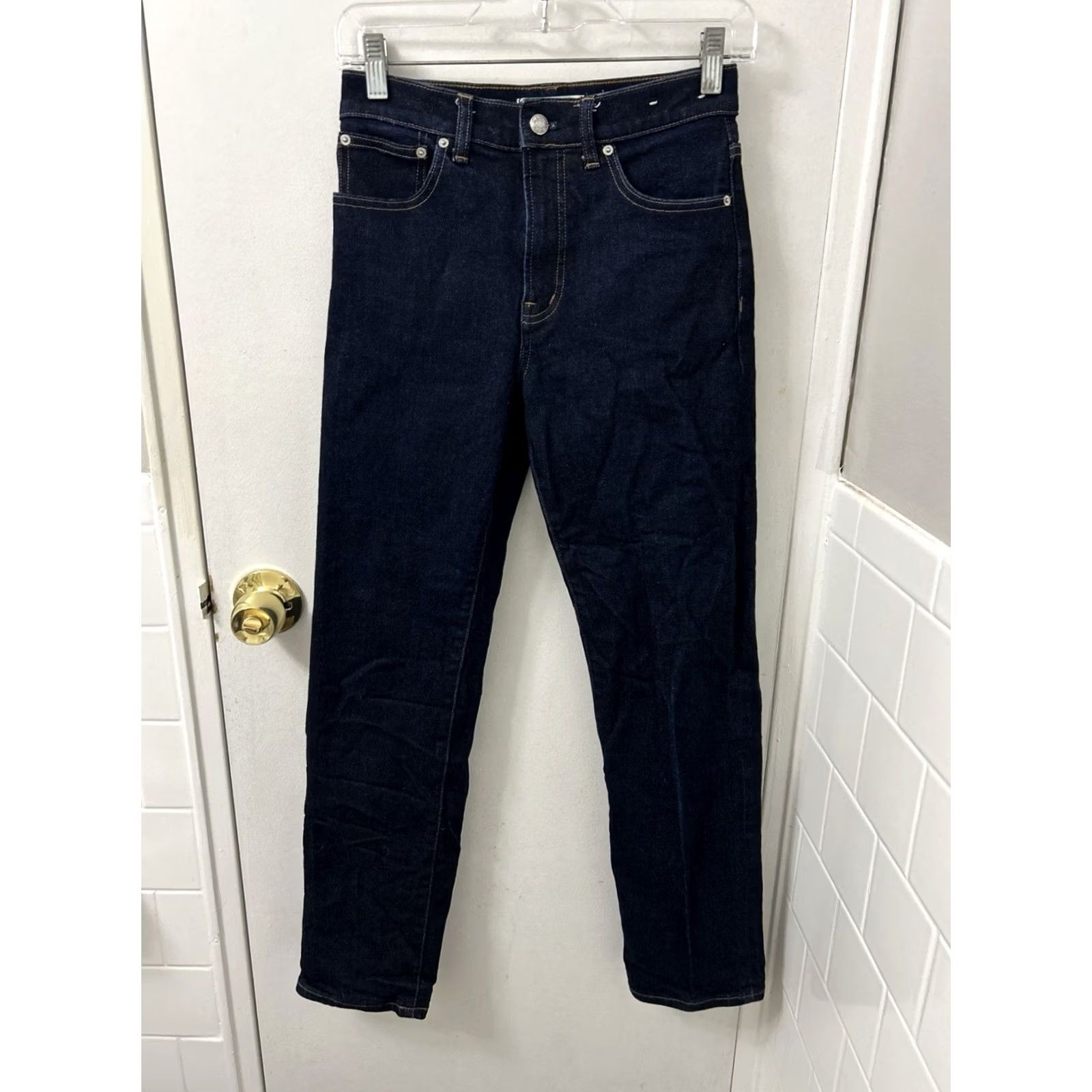 Madewell Madewell Jeans Womens 24 Blue The Longline Straight Selvedge Kaihara Denim Size 42" / US 20 - 2 Thumbnail