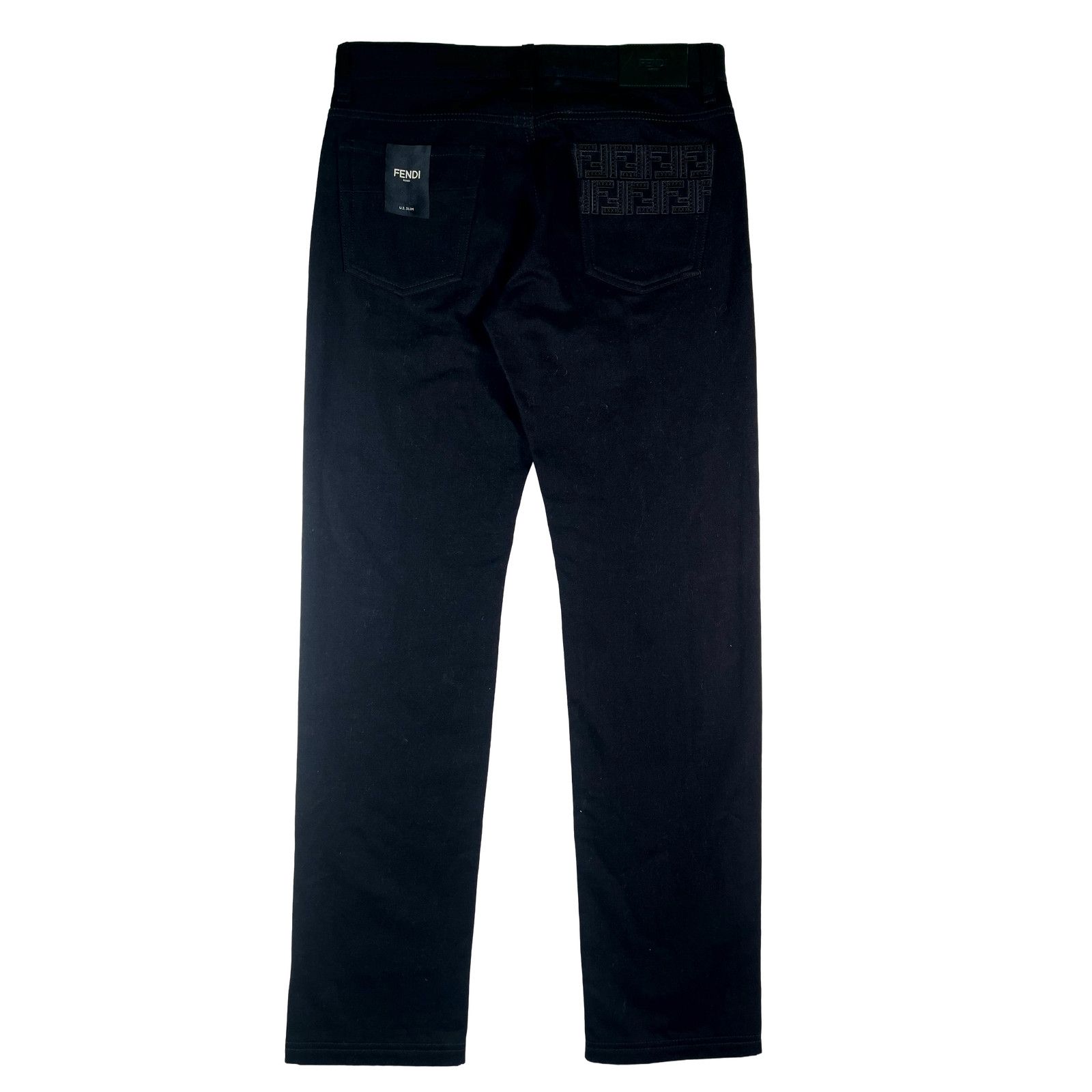 Fendi Fendi Pocket Embroidery Logo Black Jeans Size US 33 - 2 Thumbnail