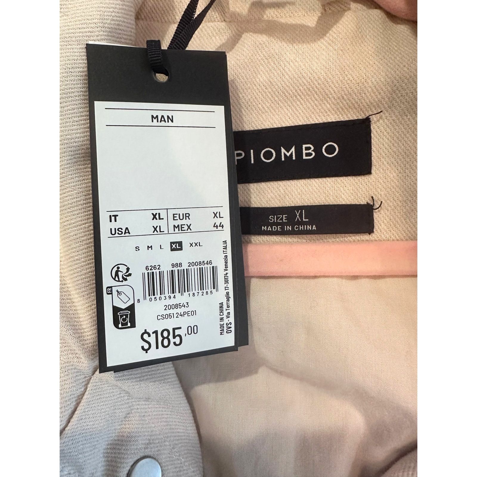 PIOMBO MP Piombo Safari 4 Flap Pocket Jacket Concealed zip size XL Size US XL / EU 56 / 4 - 18 Thumbnail