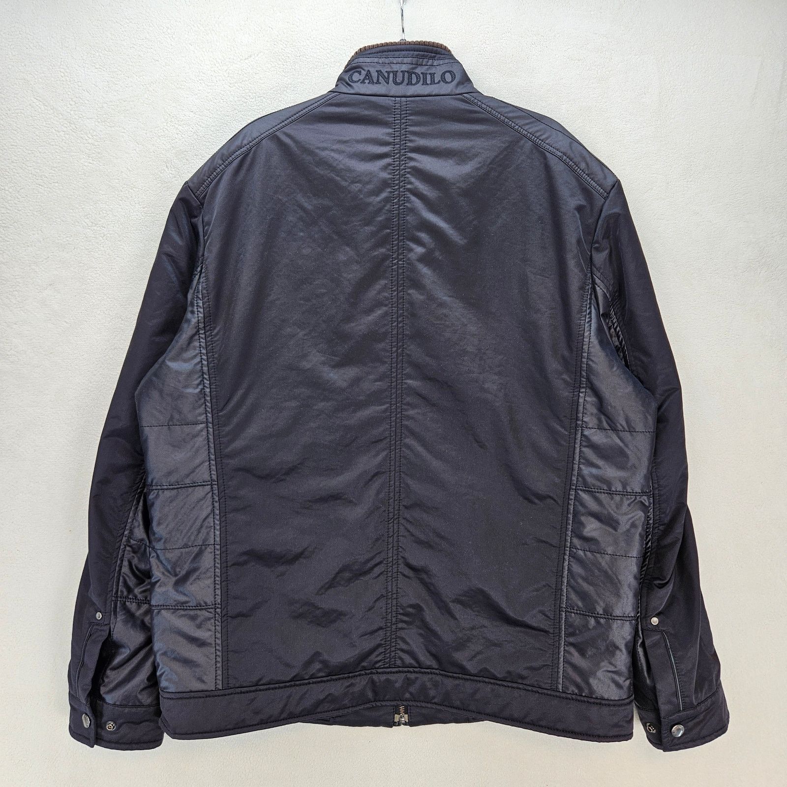 Other CANUDILLO MEN'S LARGE BIKER STYLE COLLAR JACKET DK BROWN Size US L / EU 52-54 / 3 - 6 Thumbnail