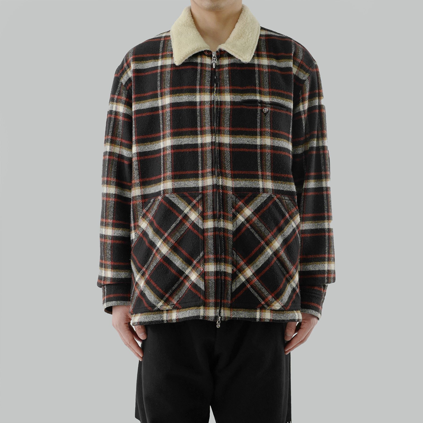 Chrome Hearts Chrome Hearts Flannel Fur Collar Zip Up Jacket Size US XL / EU 56 / 4 - 8 Thumbnail