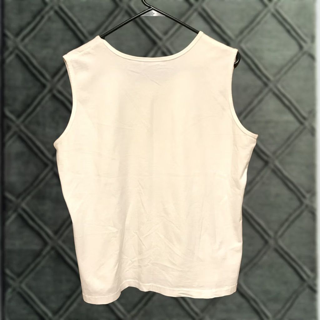 Vintage Studio West Womens L White Tank Top shirt rhinestone 1203 Size L / US 10 / IT 46 - 1 Thumbnail
