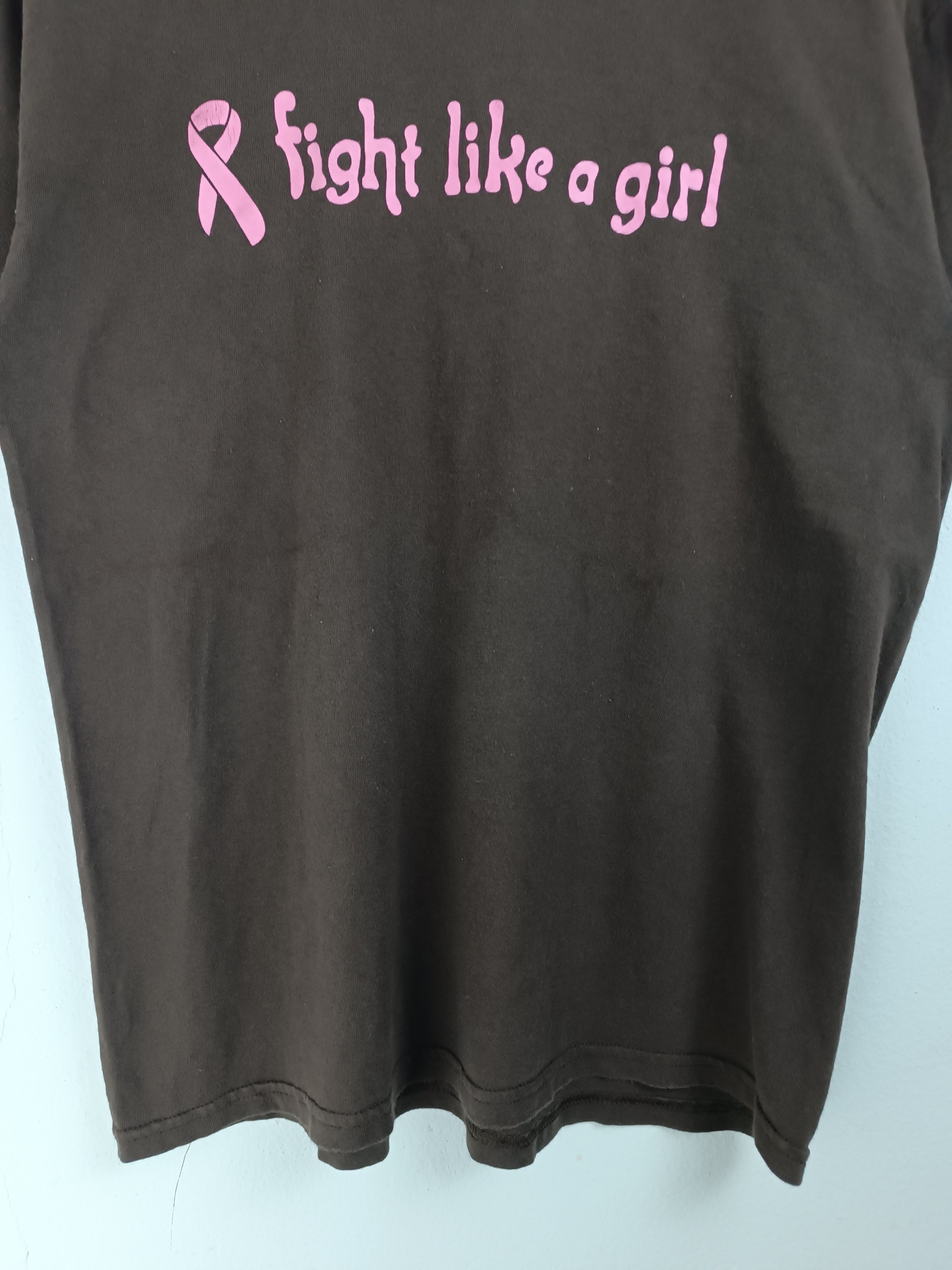 VINTAGE Y2K FIGHT LIKE A GIRL TEE ADULT HUMOR CANCER