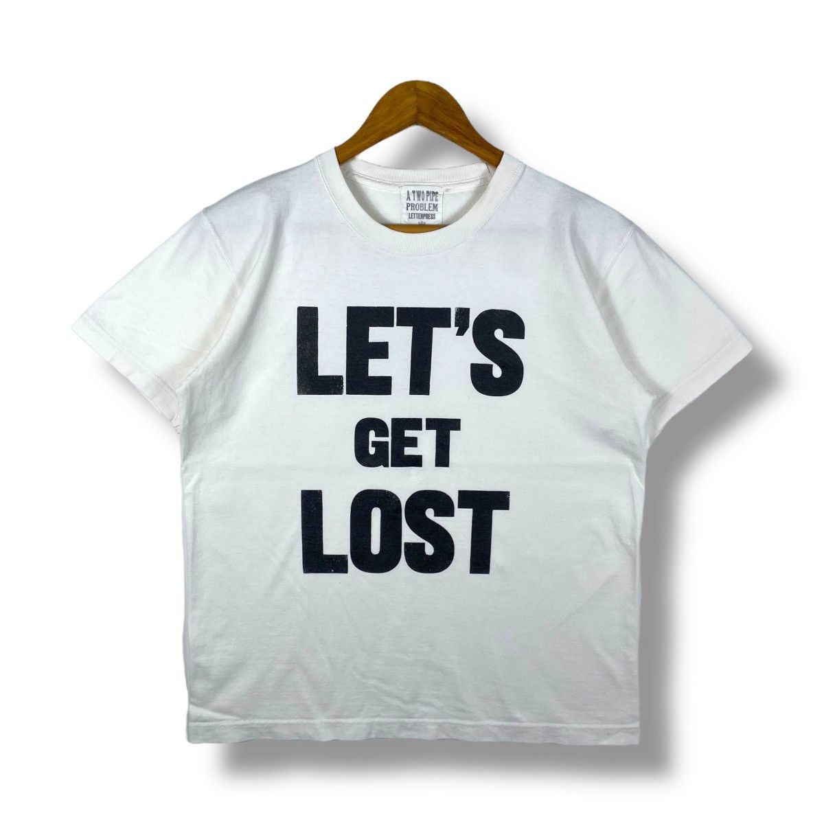 Japanese Brand Vintage "Let's Get Lost" A Two Pipe Problem Letterpress Tee Size US M / EU 48-50 / 2 - 1 Thumbnail