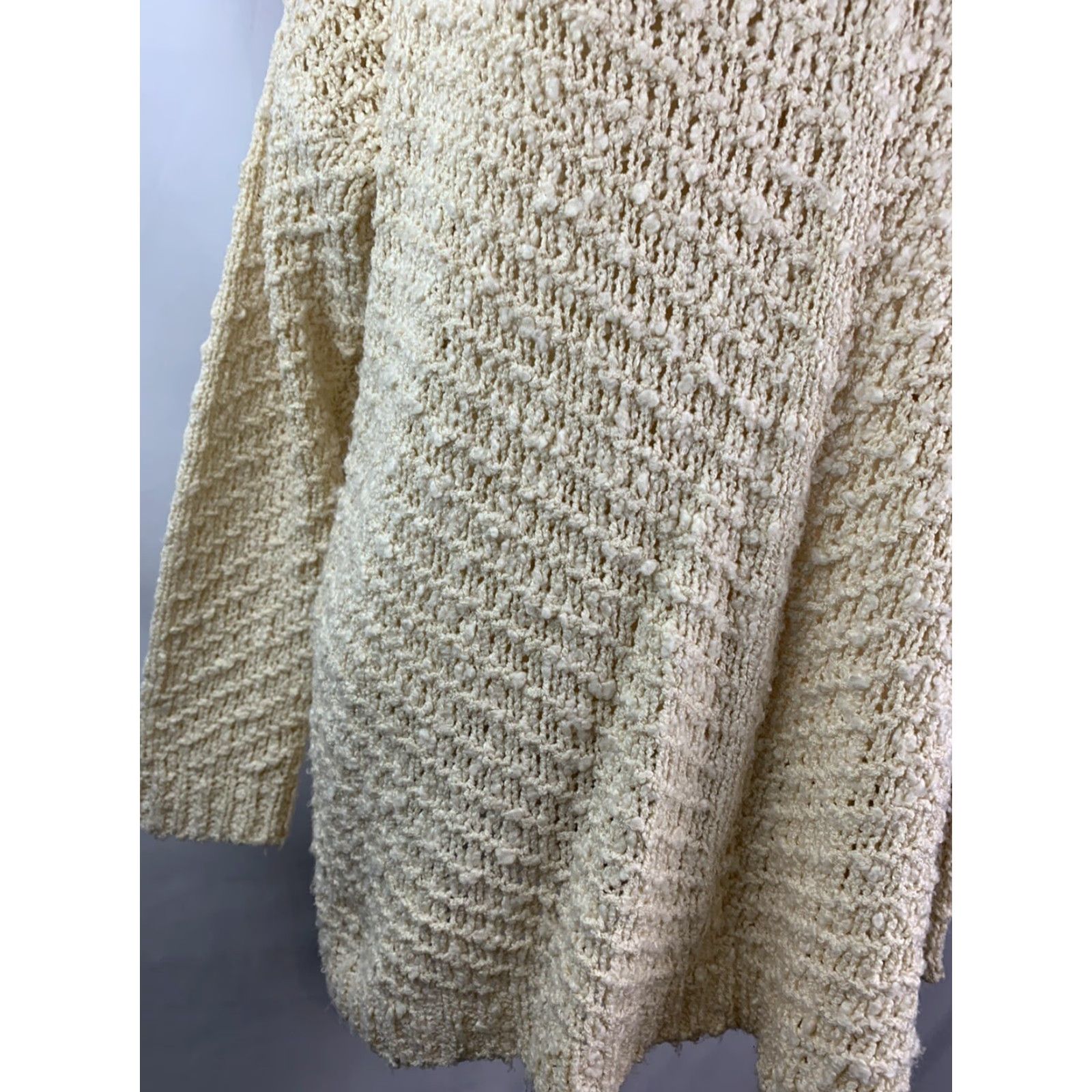 ASTR The Label Medium Astr the Label Women's Cream Open Weave Nubby Long Sleeve Sweater Comfy Size M / US 6-8 / IT 42-44 - 5 Thumbnail