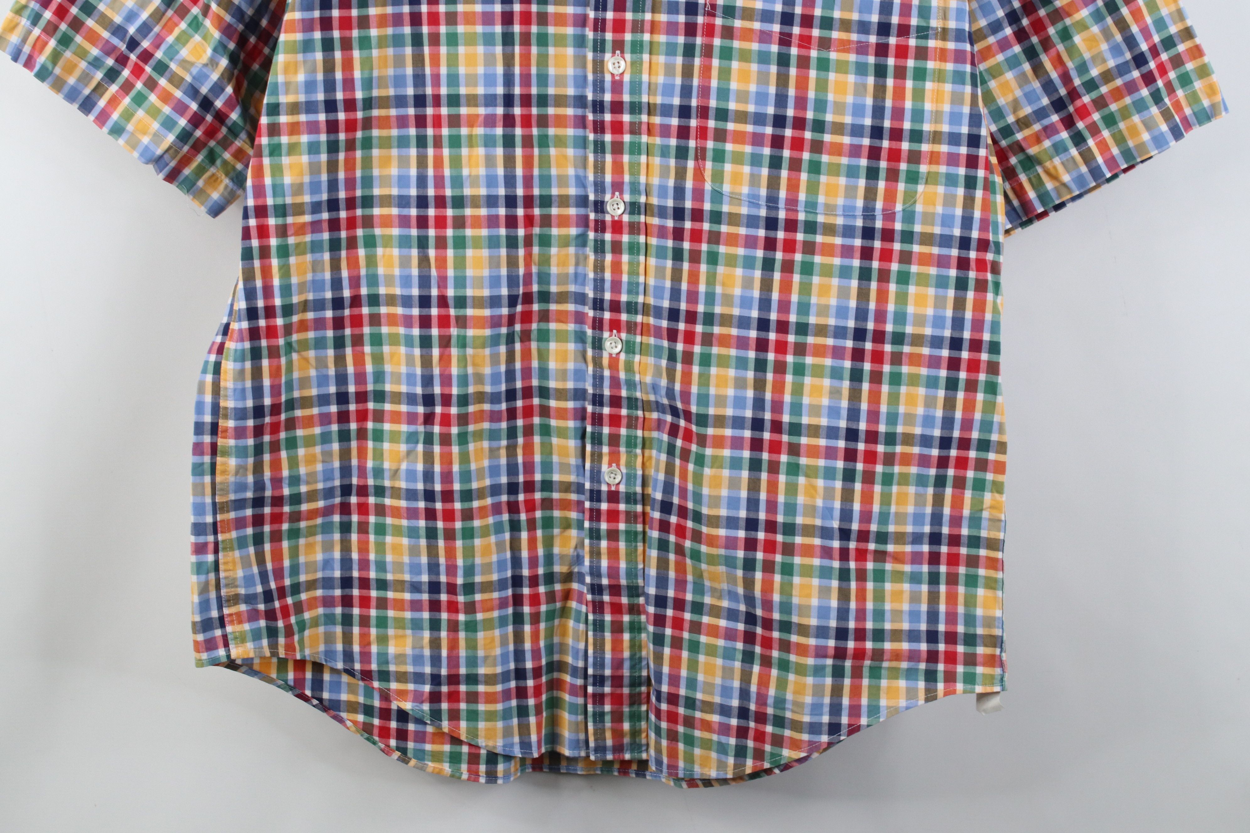 Lands' End Vintage 90s Lands End Madras Short Sleeve Button Down Shirt Size US M / EU 48-50 / 2 - 3 Thumbnail