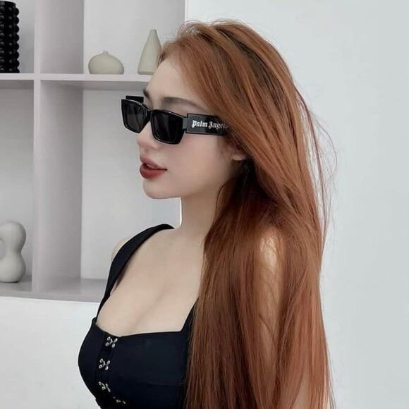 Palm Angels Palm Angels PERI002 PALM 1018 Sunglasses Black Rectangle Size ONE SIZE - 6 Thumbnail