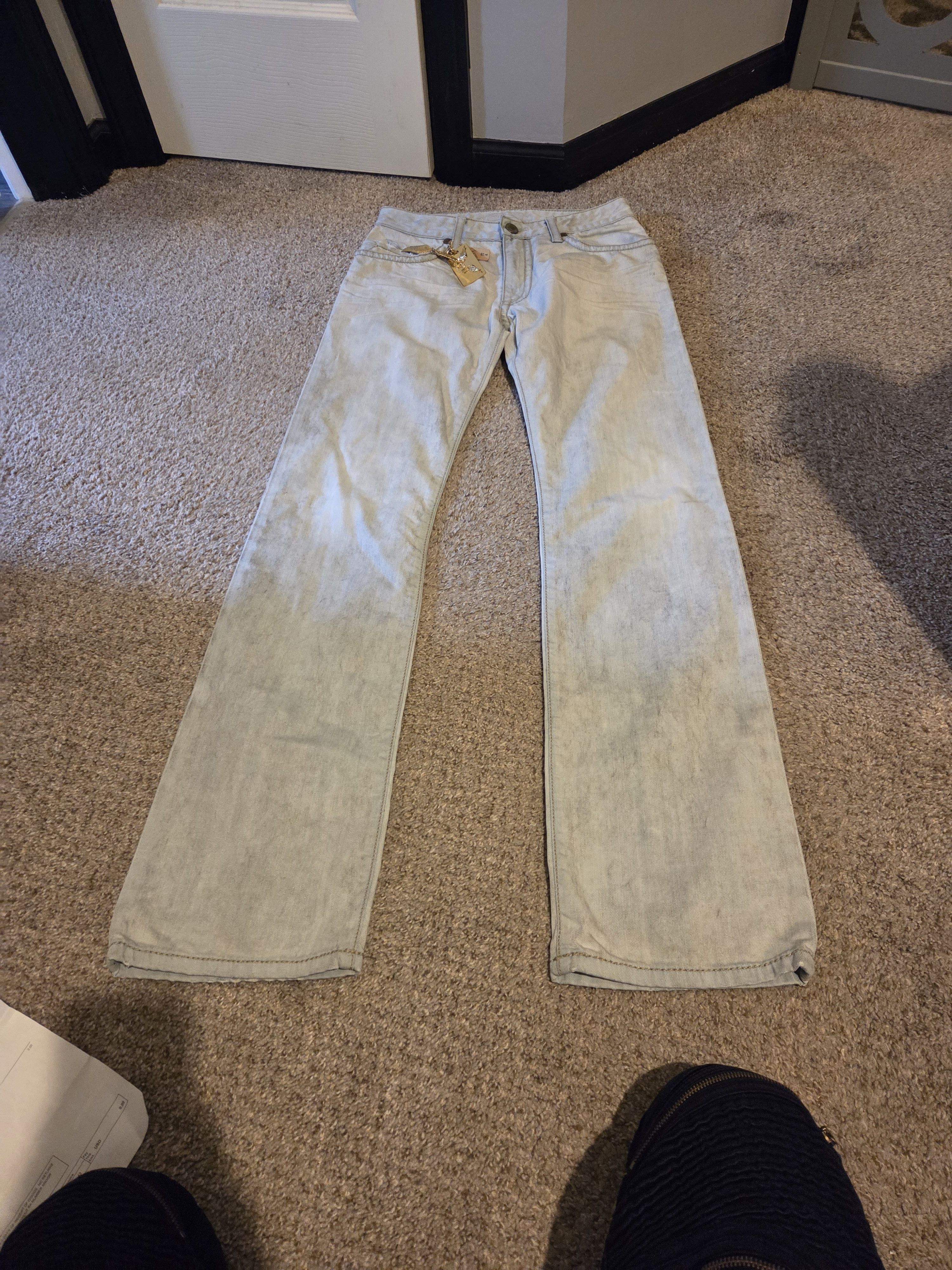 Robins Jeans Long flaps w/ Onyx ans silver studs future wash blue Size US 28 / EU 44 - 1 Thumbnail
