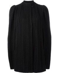 Alexander McQueen Alexander Mcqueen Black Textured Knit Cape Size S / US 4 / IT 40 - 2 Thumbnail