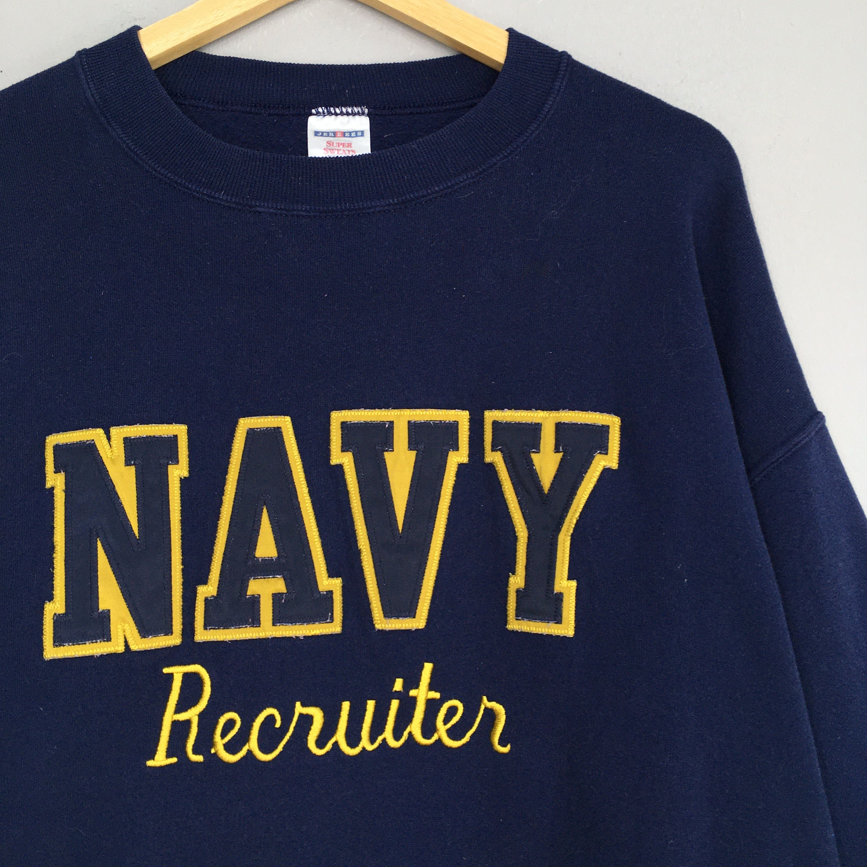 Jerzees Vintage Y2K United States Navy Blue Sweatshirt XLarge Size US XL / EU 56 / 4 - 2 Thumbnail