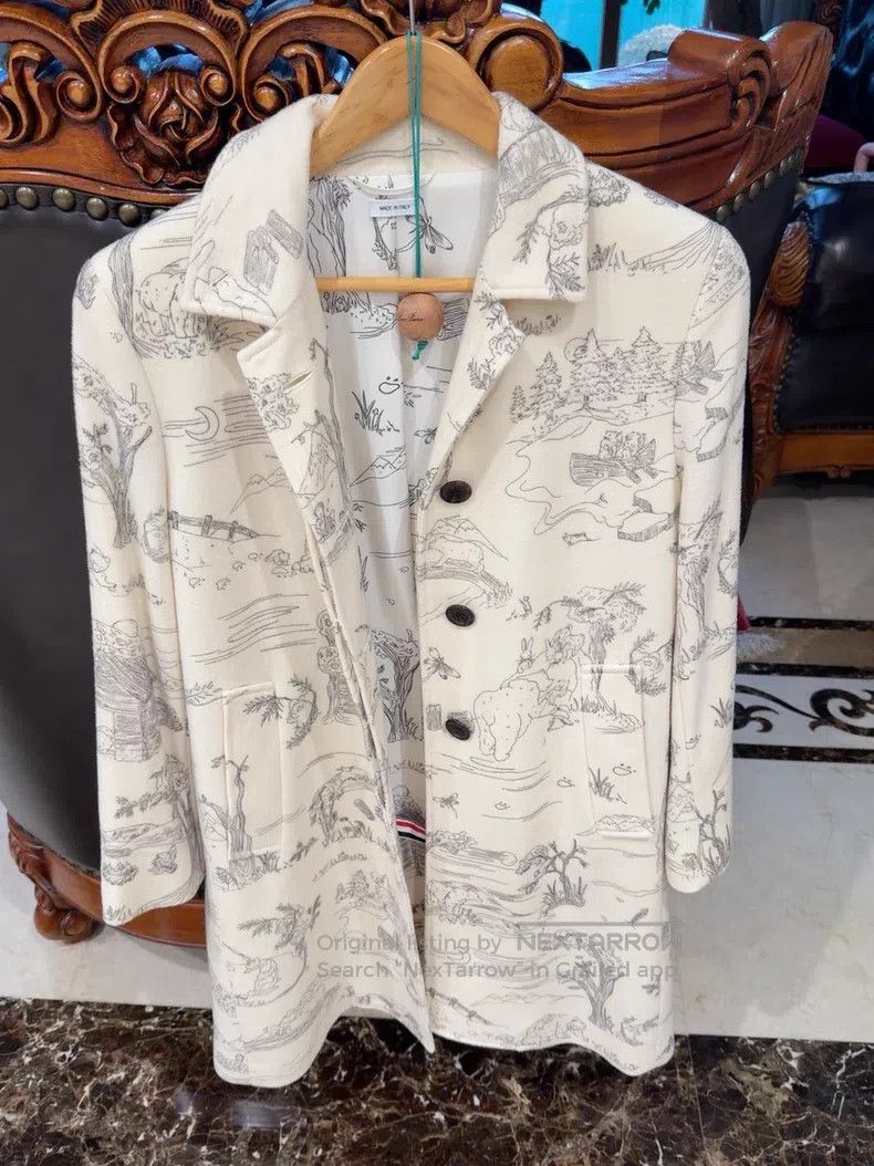 Thom Browne Thom Browne Women's Autumn and Winter Printed Cashmere Coa Size S / US 4 / IT 40 - 1 Thumbnail