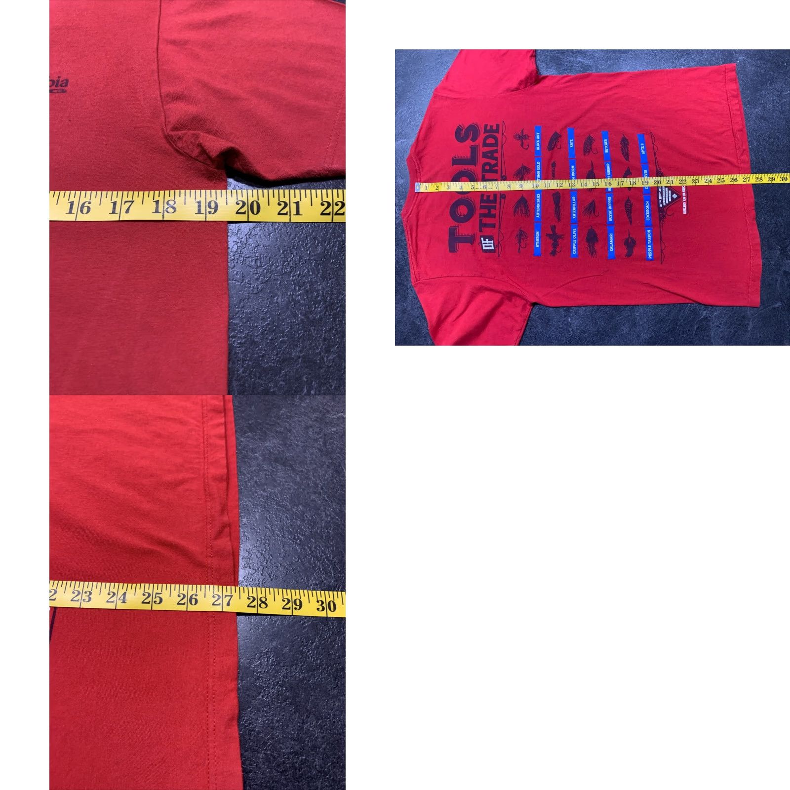 Vintage Columbia PFG Men's Medium Red Graphic T-Shirt "Tools of the Trade" Outdoor Cotton Regular Fit Size US M / EU 48-50 / 2 - 8 Thumbnail