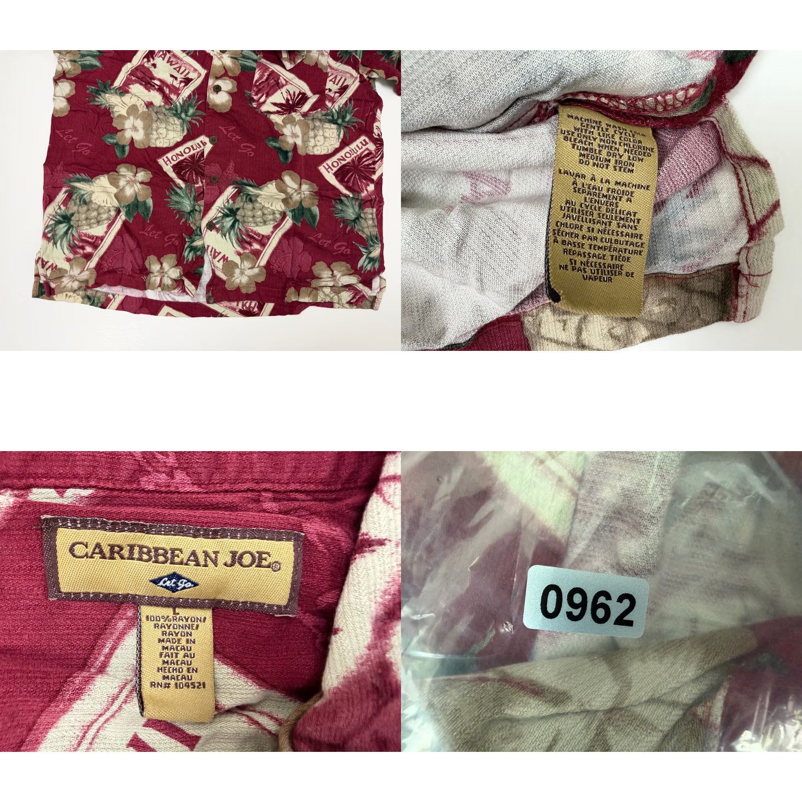 Vintage VINTAGE Caribbean Joe Shirt Men L Hawaiian 90s Red Rayon Floral Travel Short Sleeve Button-Up Tropics Beach Pockets Mens Size US L / EU 52-54 / 3 - 9 Thumbnail