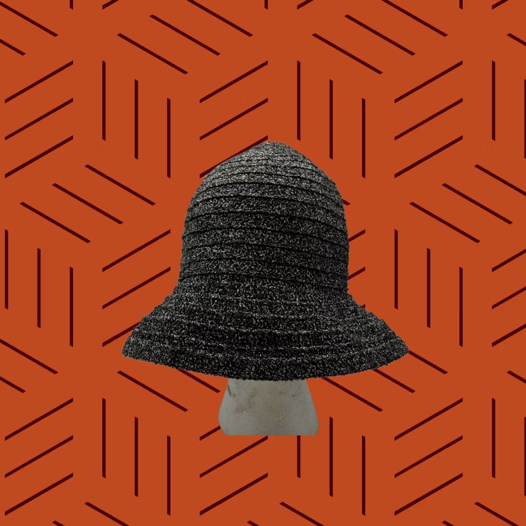 Vintage Betmar New York Women's Black Silver Metallic Knit Bucket Hat Size ONE SIZE - 1 Thumbnail