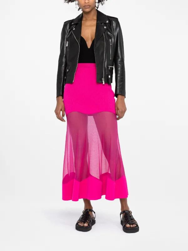 Alexander McQueen o1y0325 Maxi Skirt in Fuchsia Size 28" / US 6 / IT 42 - 1 Thumbnail
