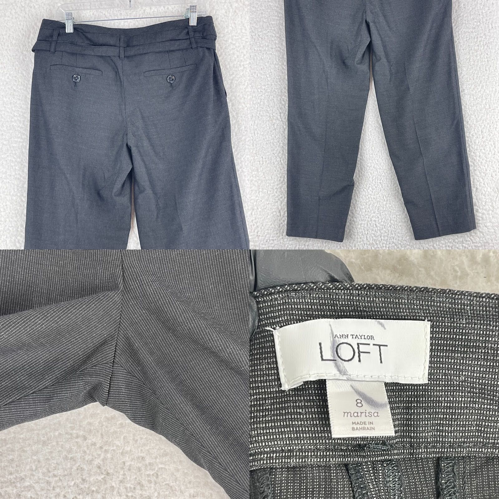 Ann Taylor Ann Taylor LOFT Marisa Pants Womens Size 8 Black Cropped Mid-Rise Pleated Belted Size 30" / US 8 / IT 44 - 9 Thumbnail
