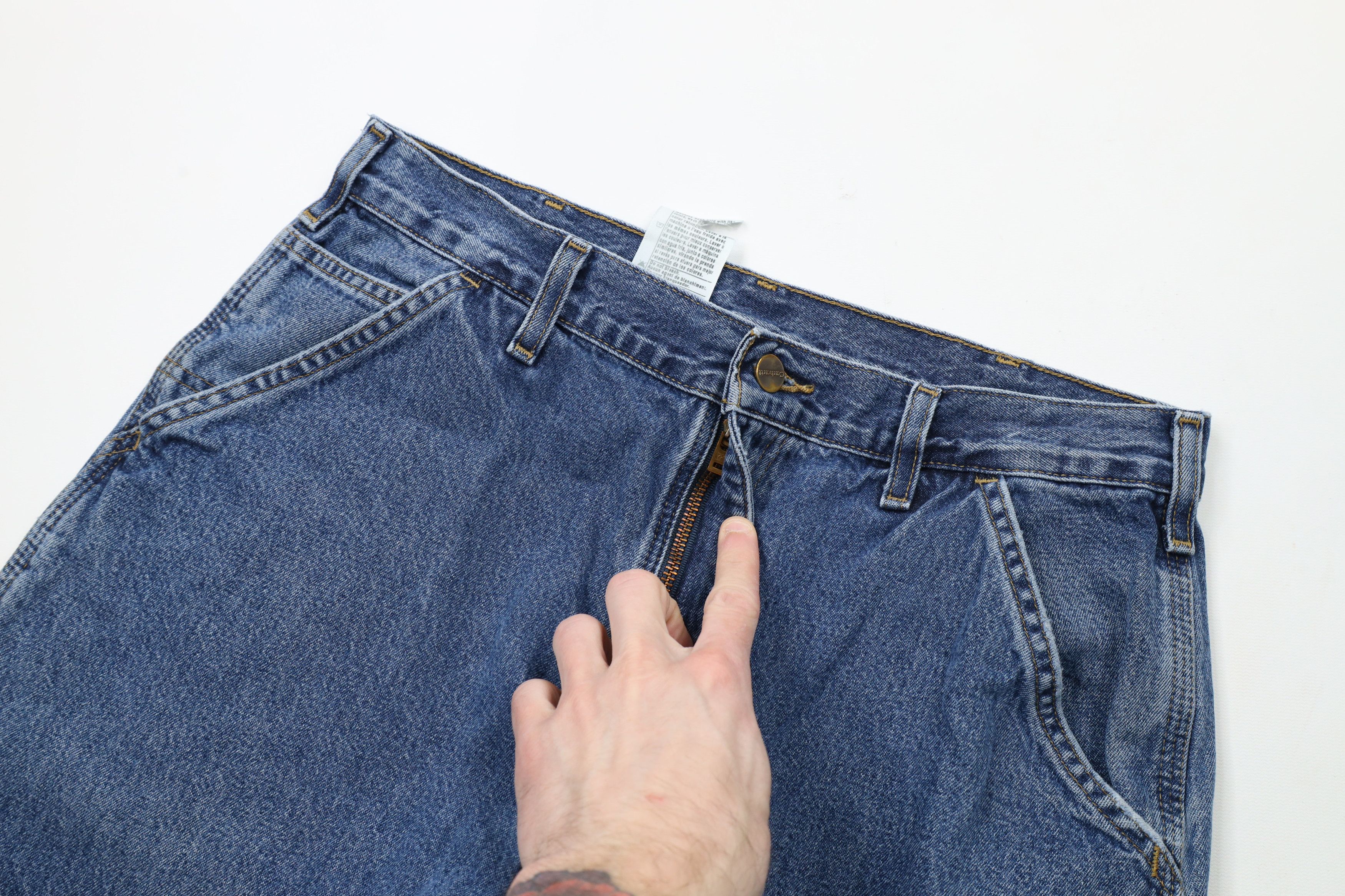 Carhartt × Vintage Vintage Carhartt Spell Wide Leg Dungaree Denim Jeans Blue Size US 32 / EU 48 - 6 Thumbnail