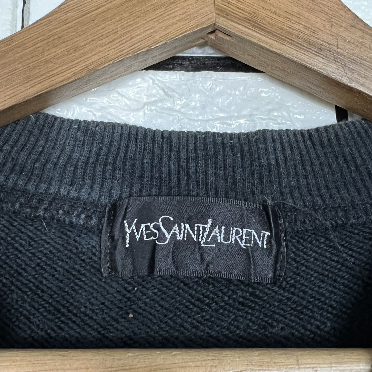 Yves Saint Laurent Vintage 90's YSL Embroidered Big Logo Sweatshirt #4195-C190 Size US M / EU 48-50 / 2 - 9 Thumbnail