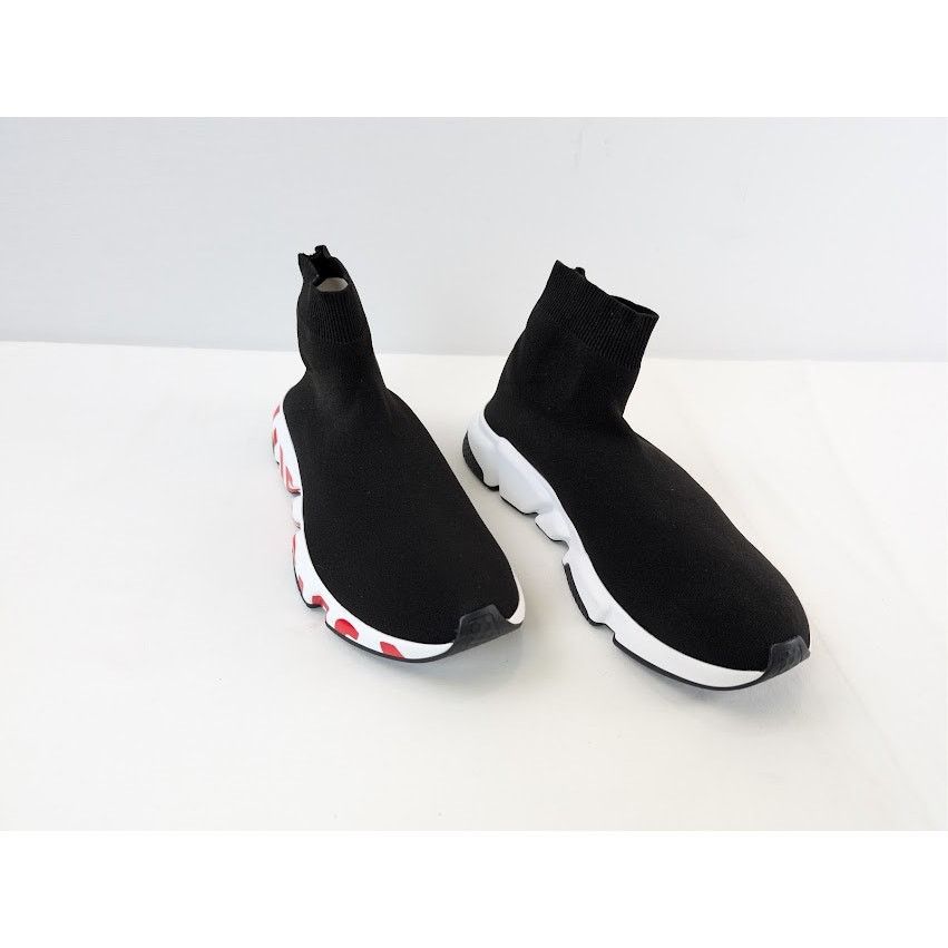 Balenciaga o1rshd1 Speed LT Graffiti Sneakers in Black / White / Red Size US 8 / EU 41 - 6 Thumbnail
