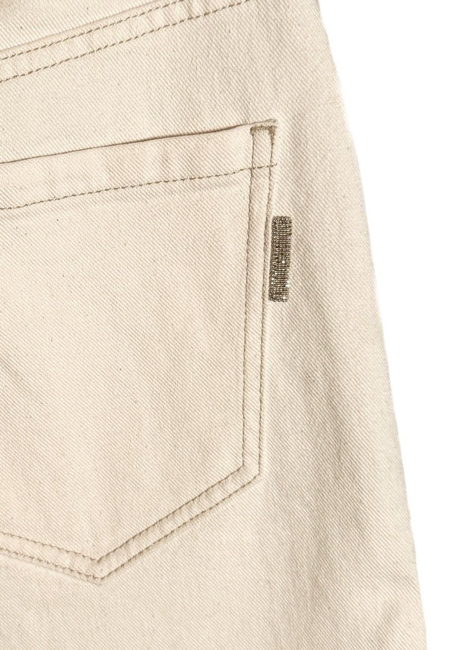 Brunello Cucinelli Brunello Cucinelli Beige Wide Leg Denim Jeans Size 26" / US 2 / IT 38 - 7 Thumbnail