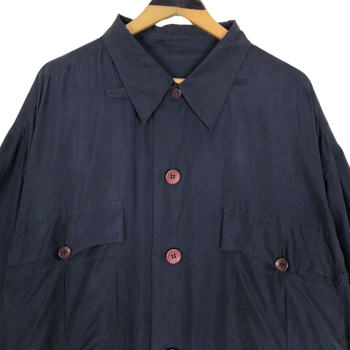 Issey Miyake Vintage 90s Issey Miyake Silk Car Coat Light Jacket Size US L / EU 52-54 / 3 - 5 Thumbnail
