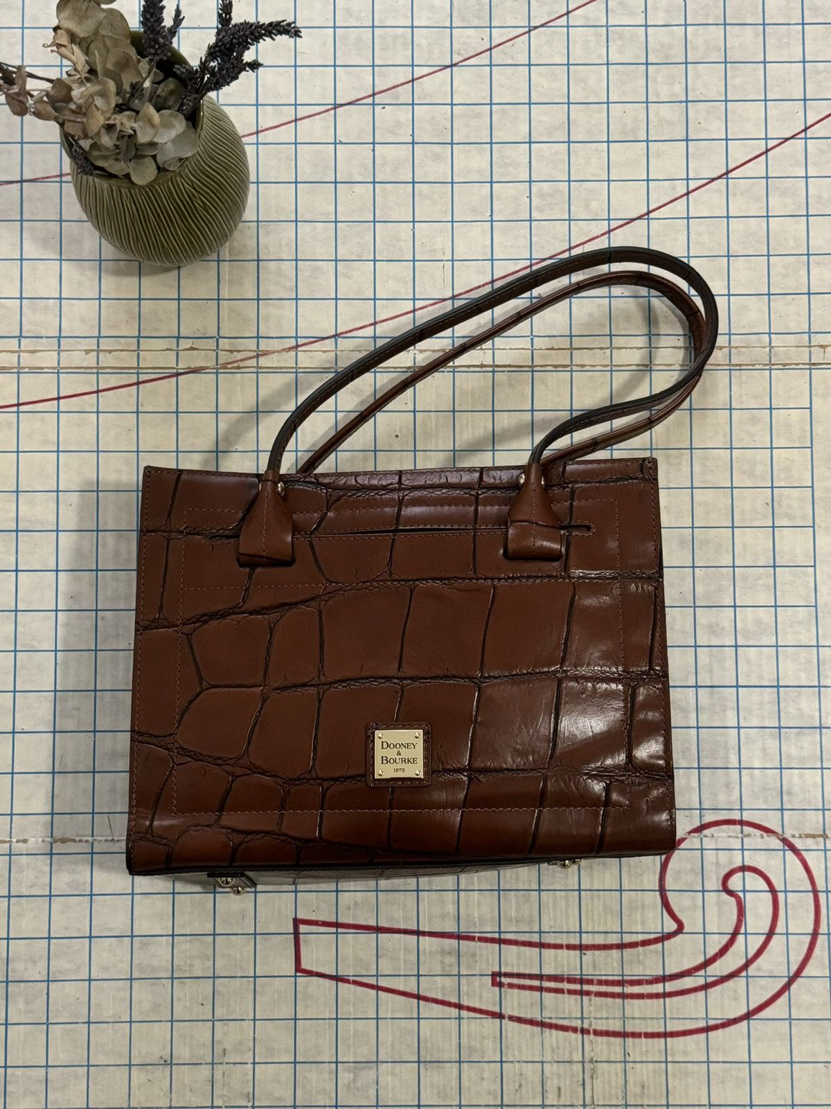 Dooney & Bourke Dooney & Bourke Denison Italian Calfskin Leather Satchel Bag Size ONE SIZE - 1 Thumbnail