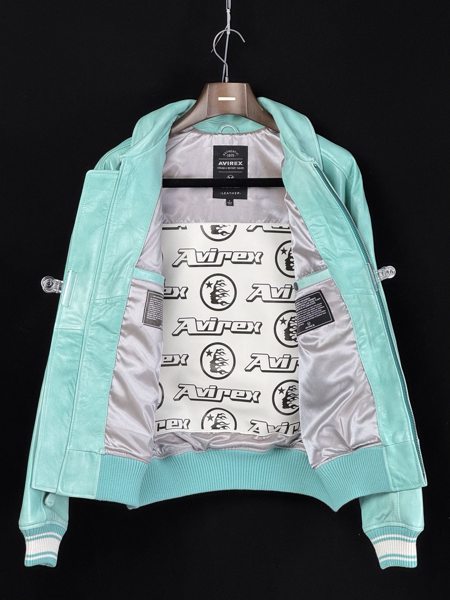 Avirex × HELLSTAR AVIREX X HELLSTAR Leather JACKET TURQUOISE Size US L / EU 52-54 / 3 - 9 Thumbnail