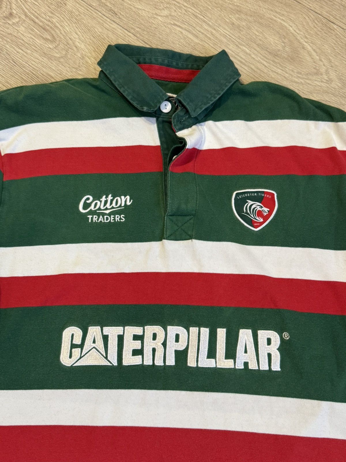 Vintage 🔷Vintage Leicester Tigers Cotton Traders Rugby Shirt🔷 Size US L / EU 52-54 / 3 - 3 Thumbnail