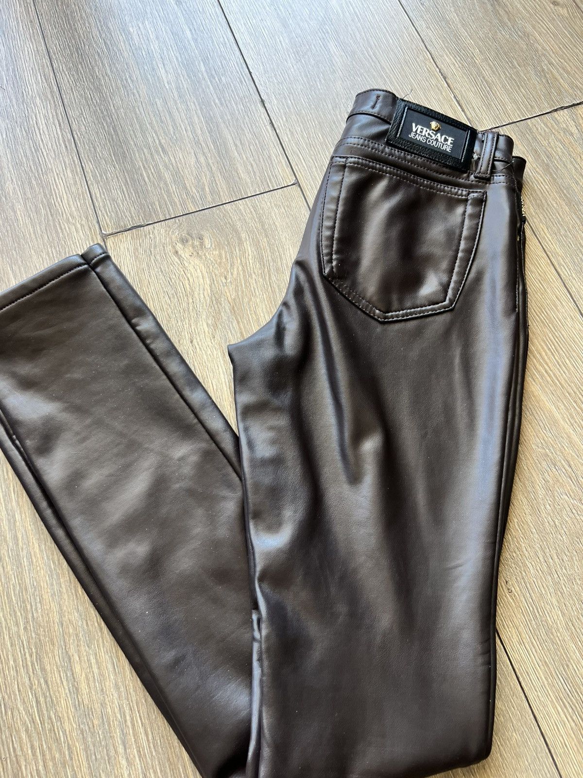 Versace Versace leather warm leggings Size 27" / US 4 / IT 40 - 1 Thumbnail