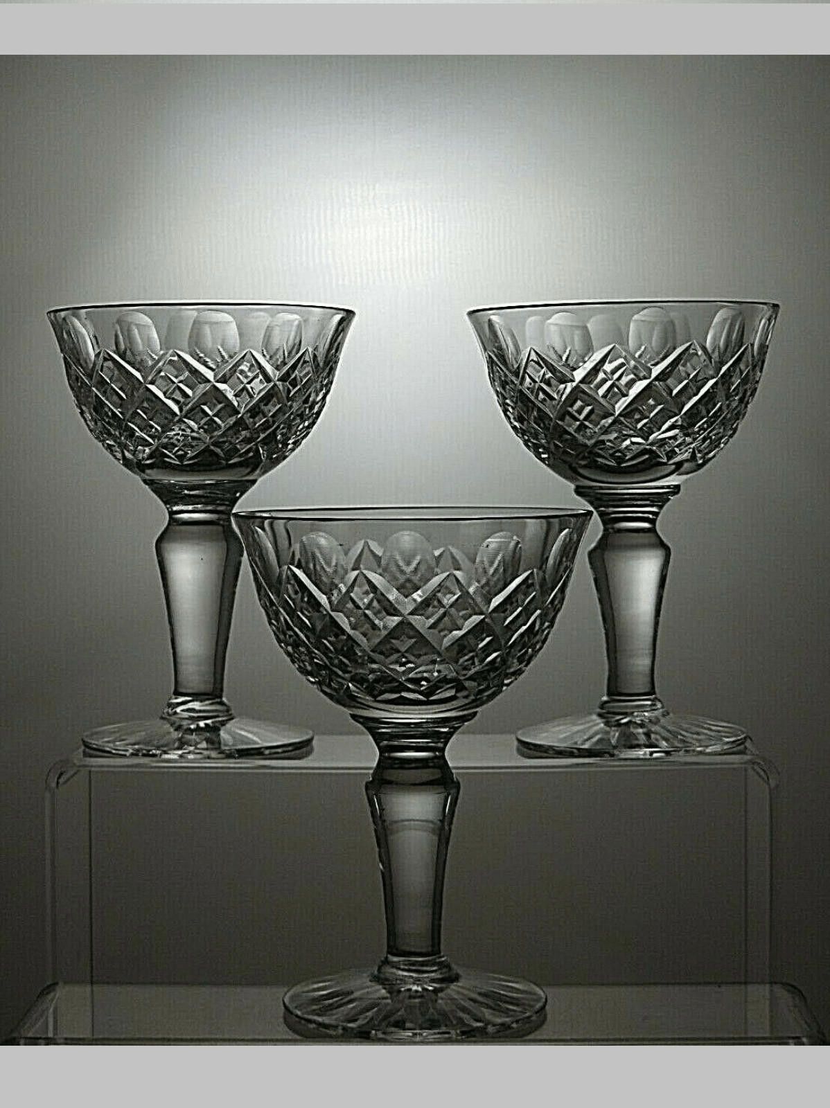 The Unbranded Brand Crystal Cut Glass Set of 3 Champagne Coupe Tall Sherbet Size ONE SIZE - 1 Thumbnail