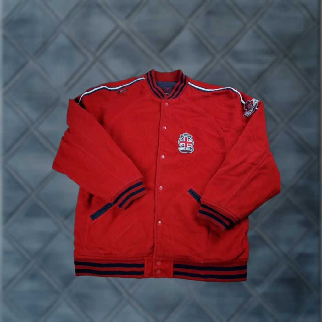 Akademiks VINTAGE Akademiks Varsity Jacket XL Mens Red Snap Front Stitched Wool Blend Y2K Size US XL / EU 56 / 4 - 1 Thumbnail