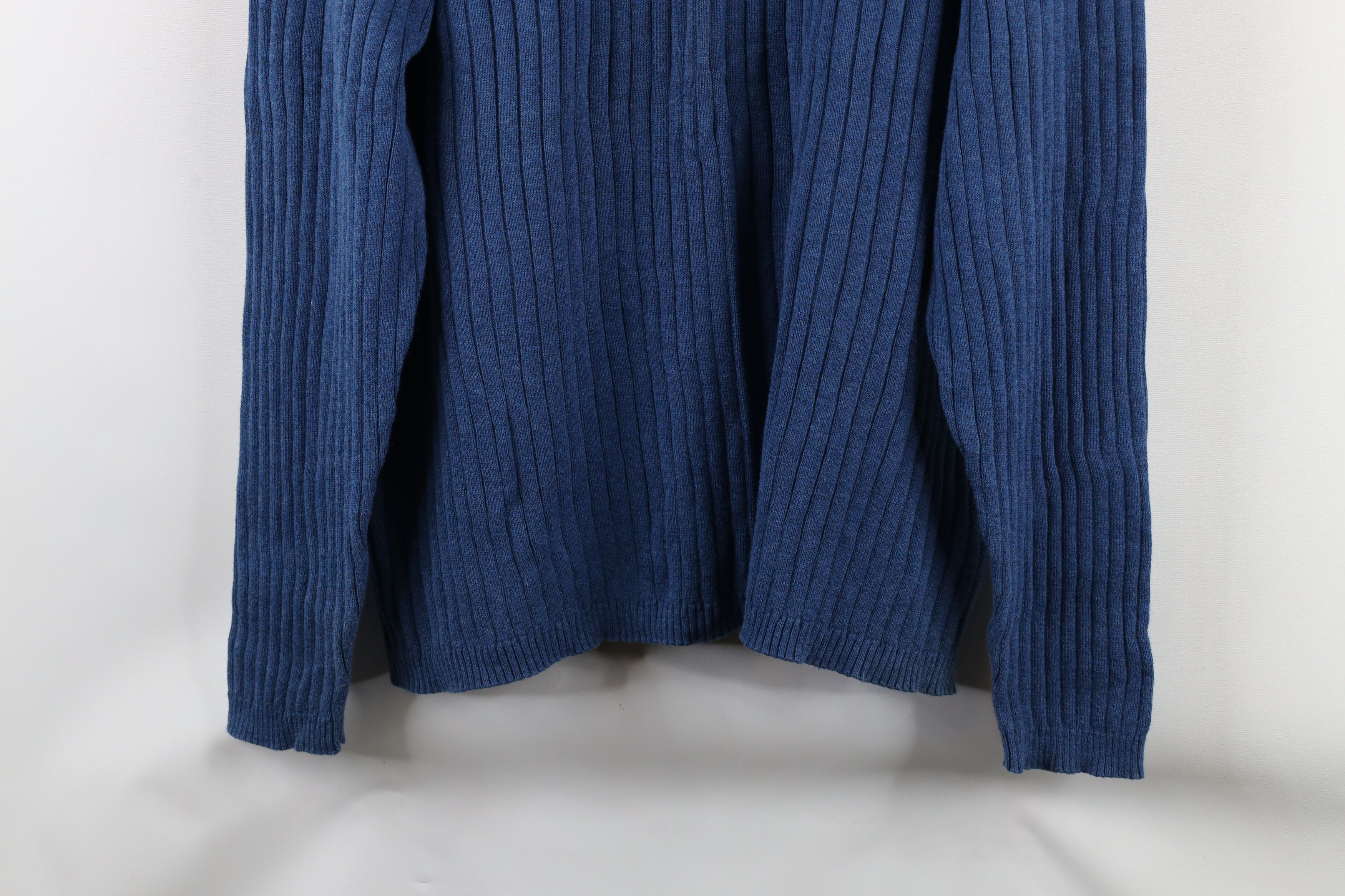 Vintage Vintage 90s Streetwear Ribbed Collared Pullover Sweater Blue Size US XXL / EU 58 / 5 - 3 Thumbnail