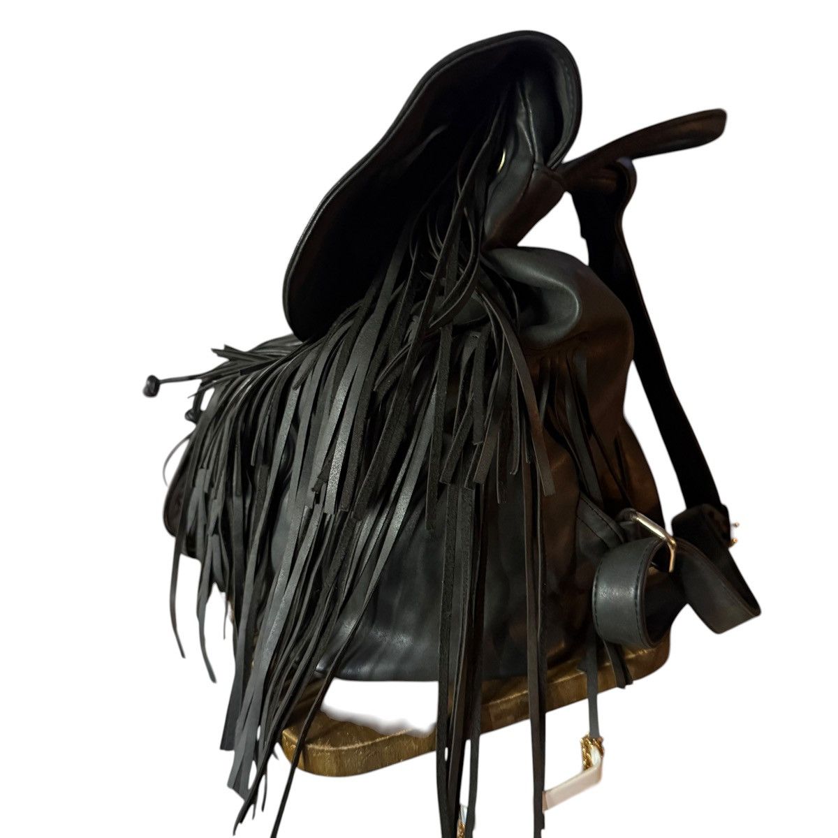 Other Expressions NYC gray vegan leather fringe backpack bag Size ONE SIZE - 5 Thumbnail