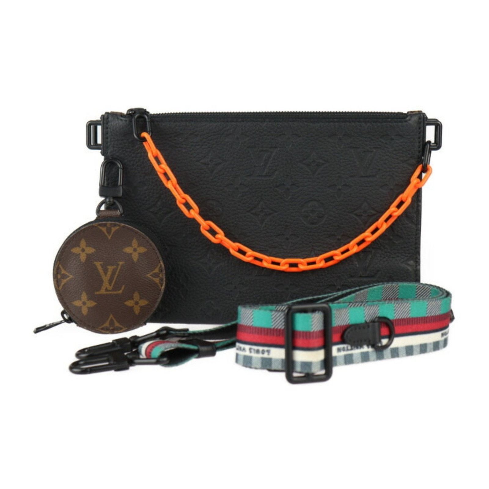 Louis Vuitton Trio Pouch Canvas Shoulder Bag with Wallet