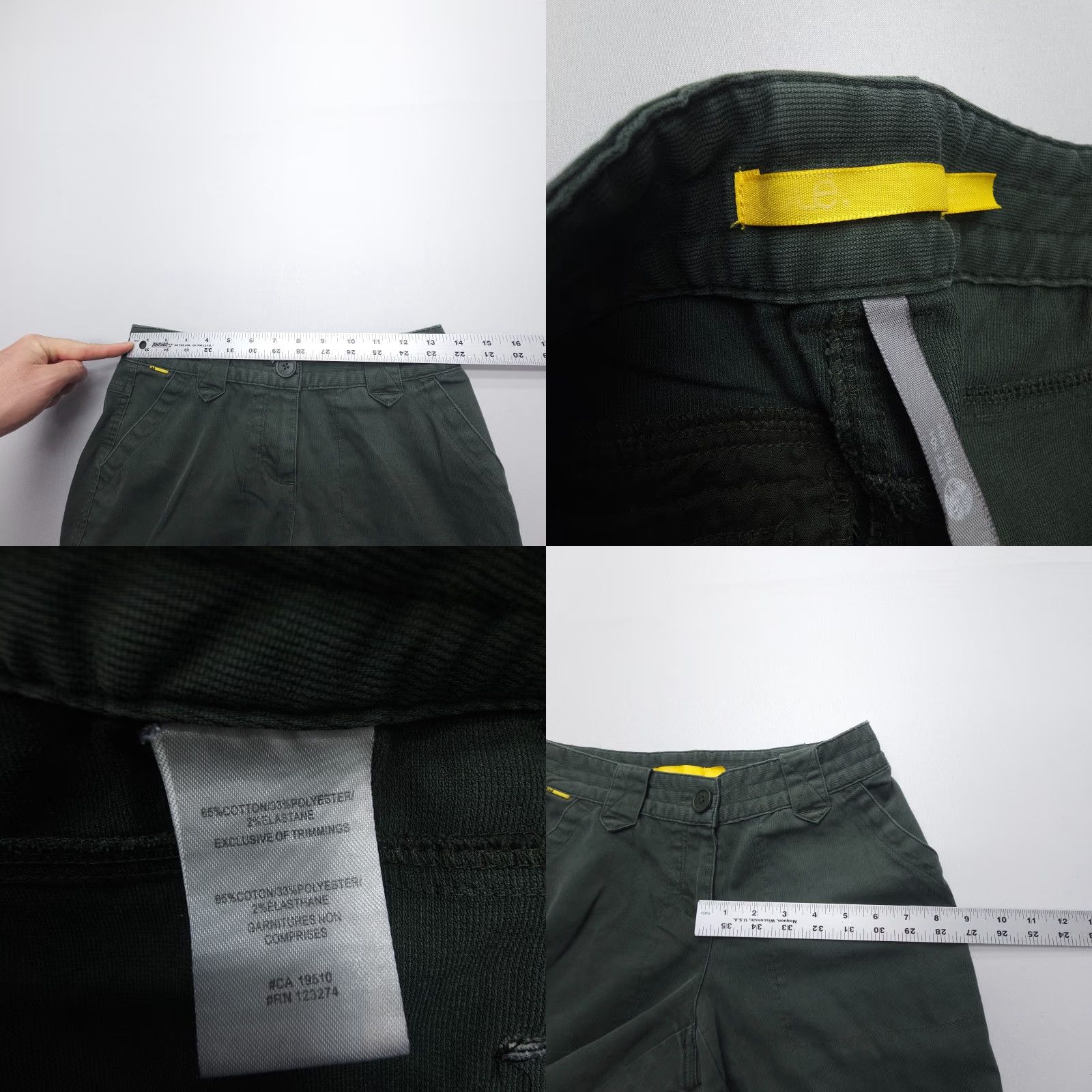Vintage Lole Womens Hiking Pants Green Low Rise Bootcut Regular 27x31" Cotton Stretch UPF Travel Size 27" / US 4 / IT 40 - 8 Thumbnail