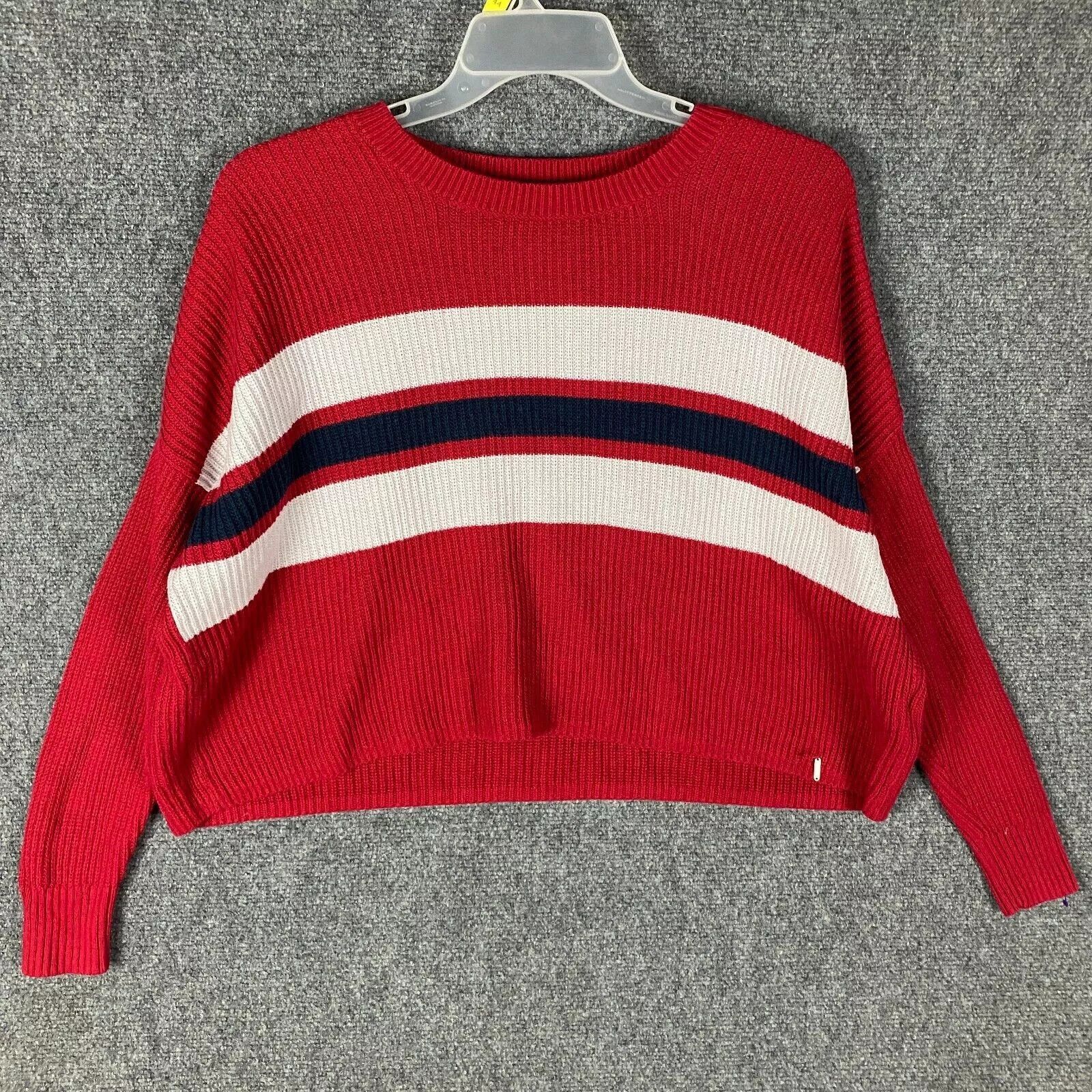 Hollister red and white striped sweater clearance