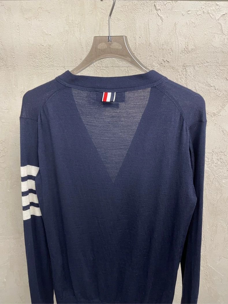 Thom Browne Thom browne Dark blue four-striped knitted cardigan jacket Size US S / EU 44-46 / 1 - 4 Thumbnail